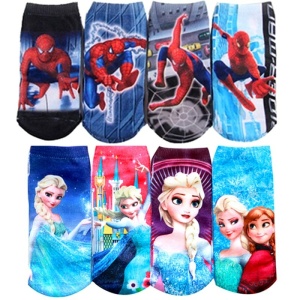 chaussette d'hiver pour enfant spiderman et reine des neiges