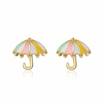 Boucles d'oreilles parapluie doré pour petite fille