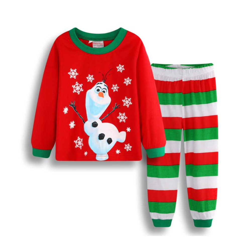 Pyjama de Noël Olaf et père Noël pour enfants avec un fond blanc