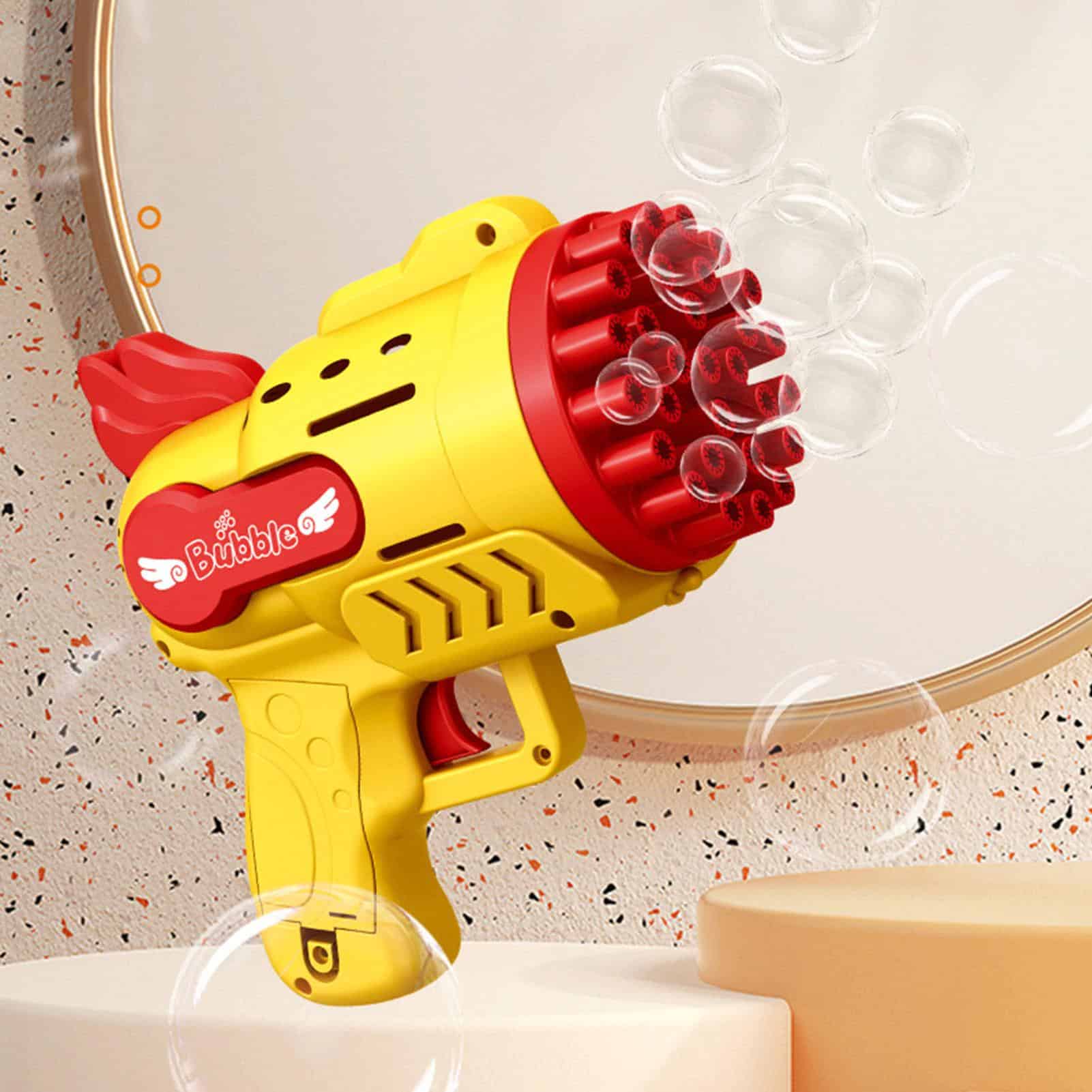 Pistolet à Bulles Tournesol – Machine à Bulles Rechargeable, 3 Modes (danse, Bulles, Veilleuse), 5000-10000 Bulles/min, Dès 3 Ans