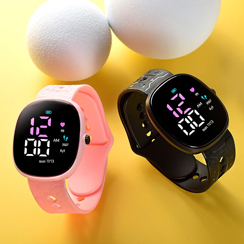 ontre-bracelet nuérique colorée pour fee - Étanche - Chronoètre