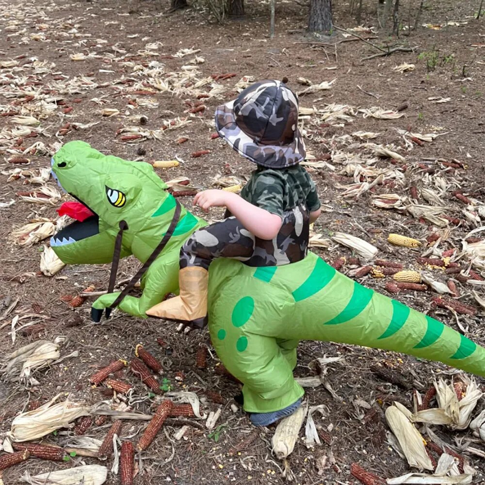 Déguisement Enfant Dinosaure Combinaison Verte Costume D'Halloween