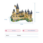 Dimensions du château de Poudlard : 23 cm de long, 21 cm de large et 18,8 cm de haut