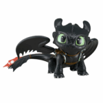 Figurine du dragon noir Krokmou sur fond blanc