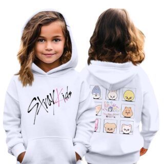 Sweat enfant Stray Kids à capuche à motif Skzoo