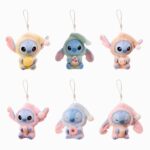 Peluches porte-clef de Stitch au style Labubu sur fond blanc
