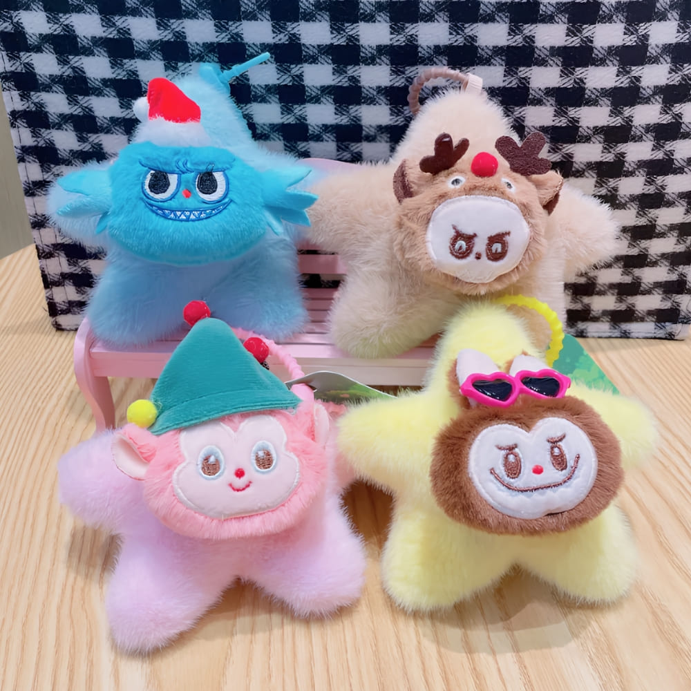 Porte-clé style Labubu peluche en forme d'étoile – Image 6