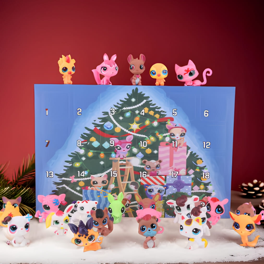 Lot De 7 Figurines Miniatures Littlest Pet Shop PVC - Modèles Décoratifs - Neuf