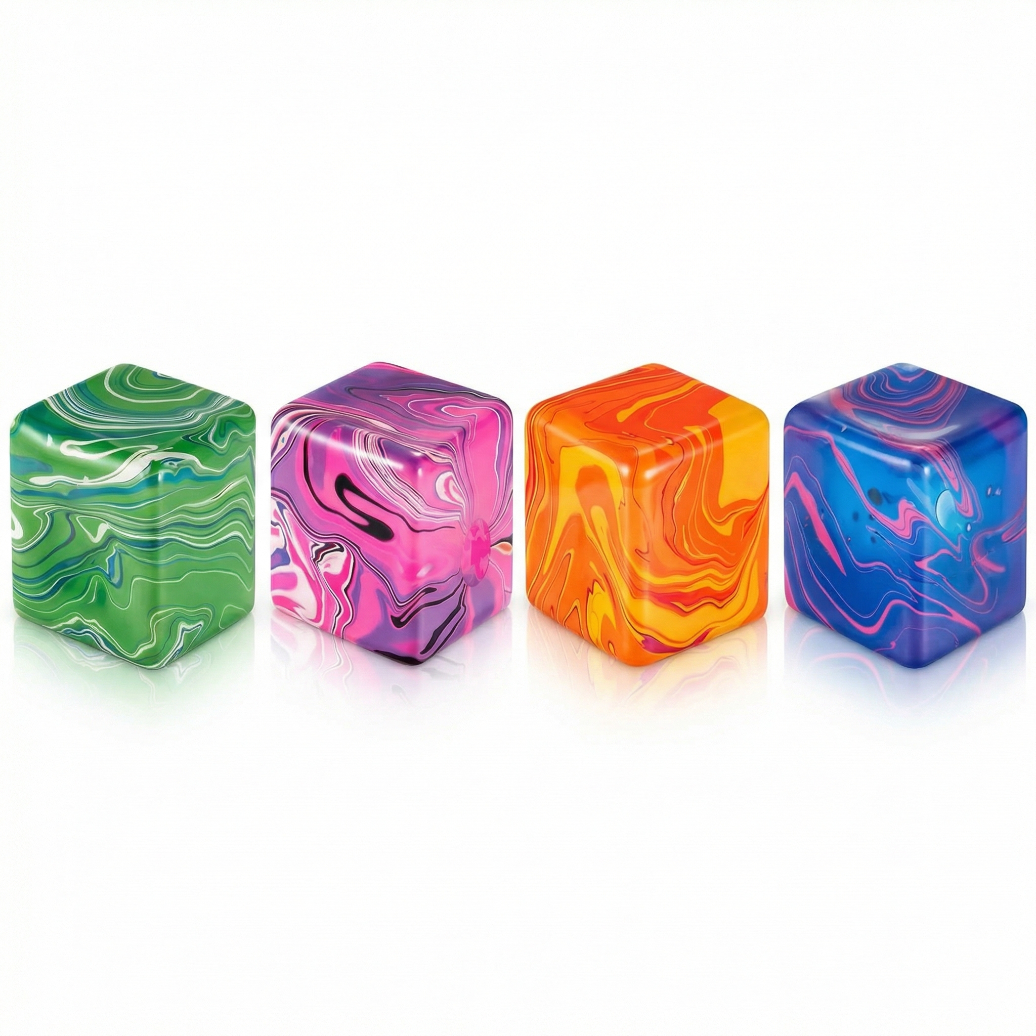 Selenium Cube 4 cubes anti-stress Squishy marbrés sensoriels • Enfant World