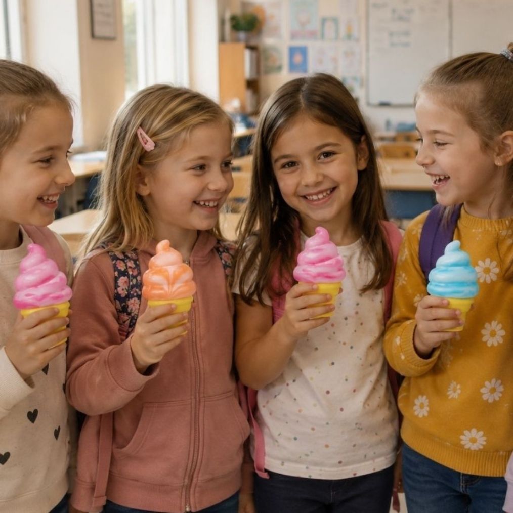 Squishy Needoh cornet de glace, jouet anti-stress sensoriel à presser pour enfant – Image 3