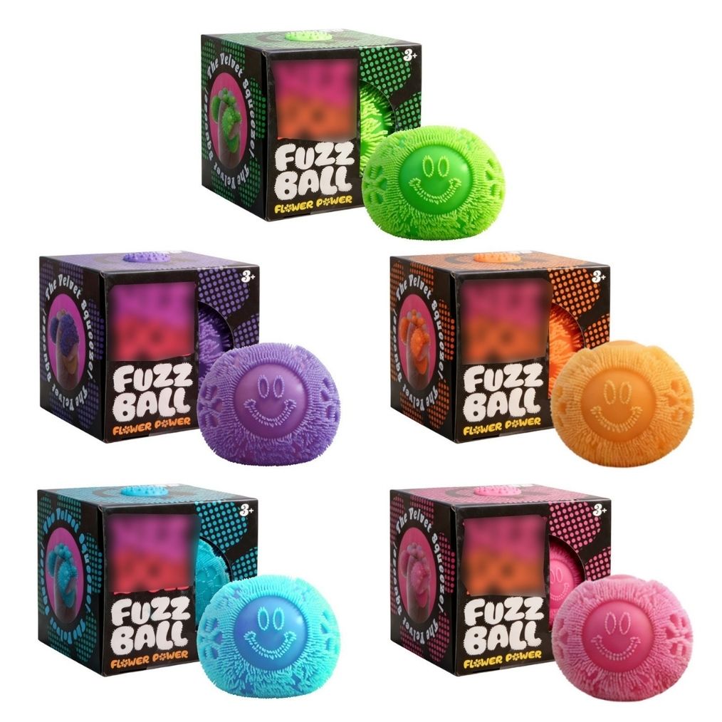 Squishy Needoh balle smiley pelucheuse, jouet anti-stress sensoriel à presser pour enfant – Image 5
